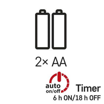 Світлодіодна гірлянда — 20 світлодіодів, живлення 2×AA, довжина 2,4 м, холодне біле світло