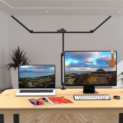 Світлодіодна регульована сенсорна гнучка настільна лампа POINTIQ LED/36W/230V 3000-6500K CRI 92 чорна