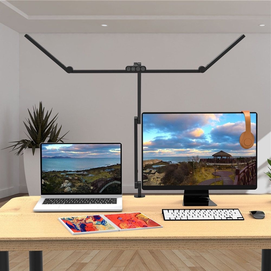 Світлодіодна регульована сенсорна гнучка настільна лампа POINTIQ LED/36W/230V 3000-6500K CRI 92 чорна