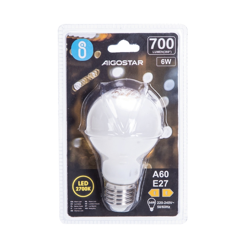 Світлодіодна лампа A60 E27/6W/230V 330° 2700K - Aigostar