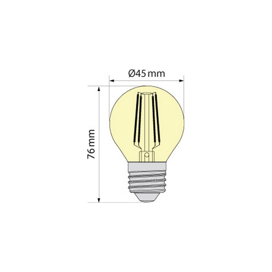 Світлодіодна лампа CLASSIC AMBER G45 E27/6,5W/230V 2200K - Brilagi