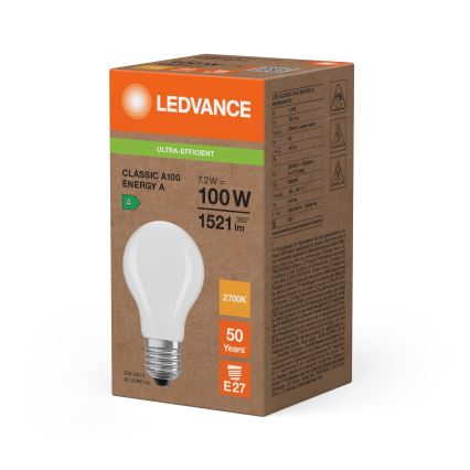 Світлодіодна лампа CLASSIC FILAMENT A60 E27/7,2W/230V 2700K - Ledvance