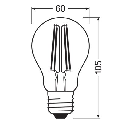 Світлодіодна лампа CLASSIC FILAMENT A60 E27/7W/230V 2700K - Ledvance
