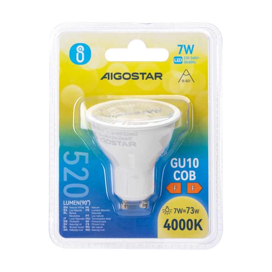 Світлодіодна лампа COB GU10/7W/230V 4000K - Aigostar