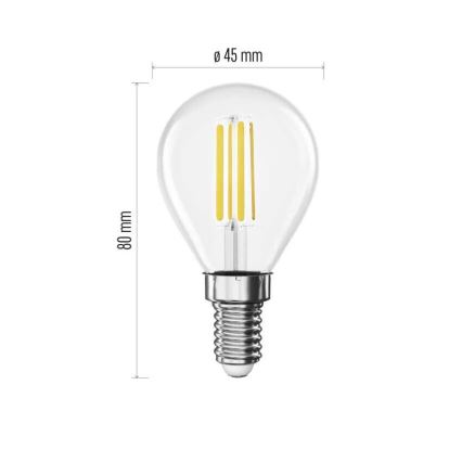 Світлодіодна філаментна лампа E14/3,8W/230V 4000K Енергетичний клас A
