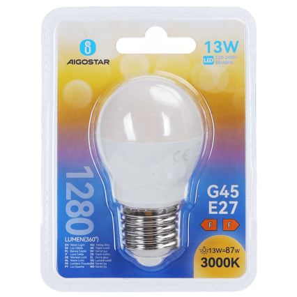 Світлодіодна лампа G45 E27/13W/230V 3000K - Aigostar