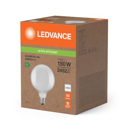 Світлодіодна лампа GLOBE CLASSIC FILAMENT G125 E27/11,6W/230V 4000K - Ledvance