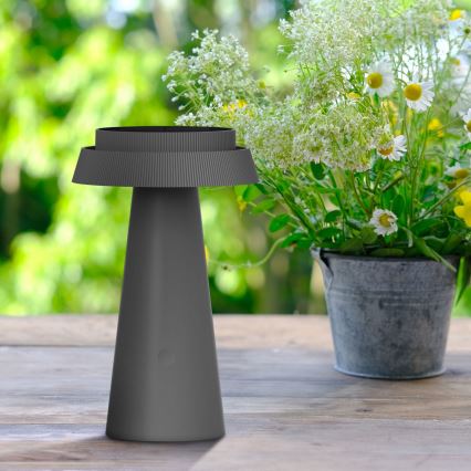 LED Сенсорна лампа з регулюванням яскравості на сонячній батареї MARAKESZ LED/3,7V USB 3600 mAh 1800/2700/3000K IP54 сірий