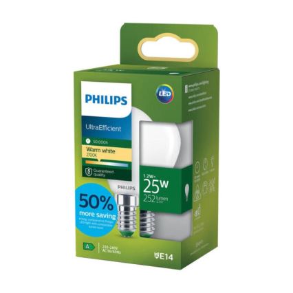 Світлодіодна лампа ULTRAEFFICIENT Philips P45 E14/1,2W/230V 2700K
