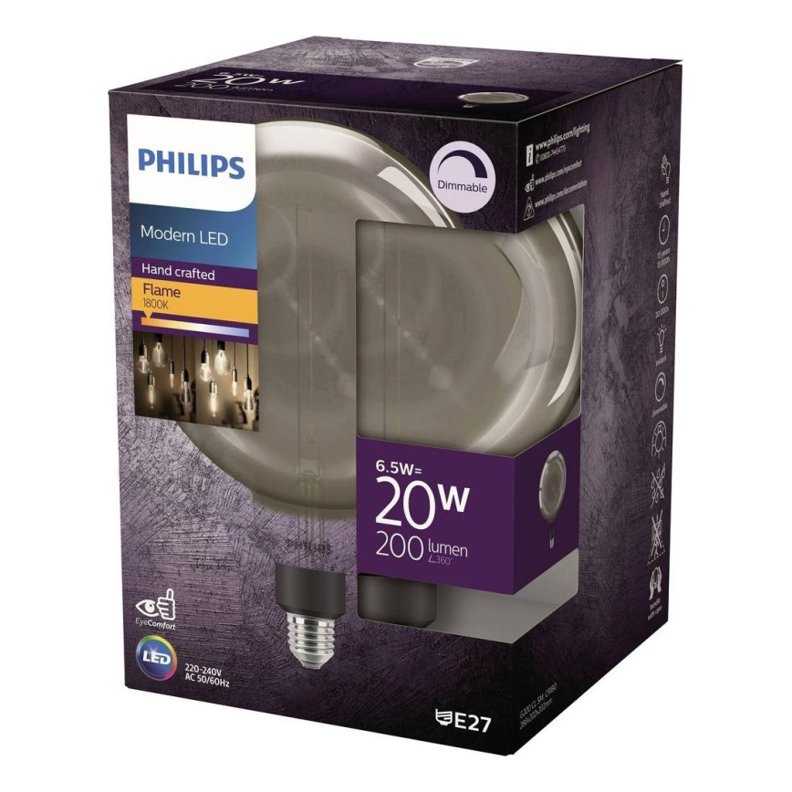 Світлодіодна лампа з можливістю затемнення FILAMENT G200 E27/6,5W/230V 1800K
