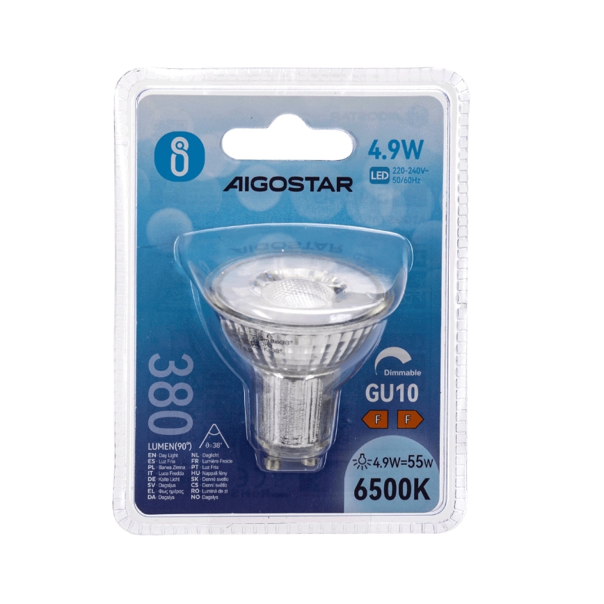 Світлодіодна лампа з регульованою яскравістю GU10/4,9W/230V 6500K - Aigostar