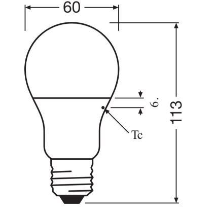 Світлодіодна лампочка A60 E27/8,5W/230V 2700K - Osram