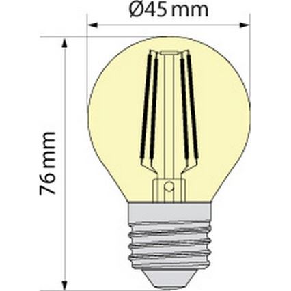 Світлодіодна лампочка CLASIC AMBER G45 E27/4W/230V 2200K -  Brilagi