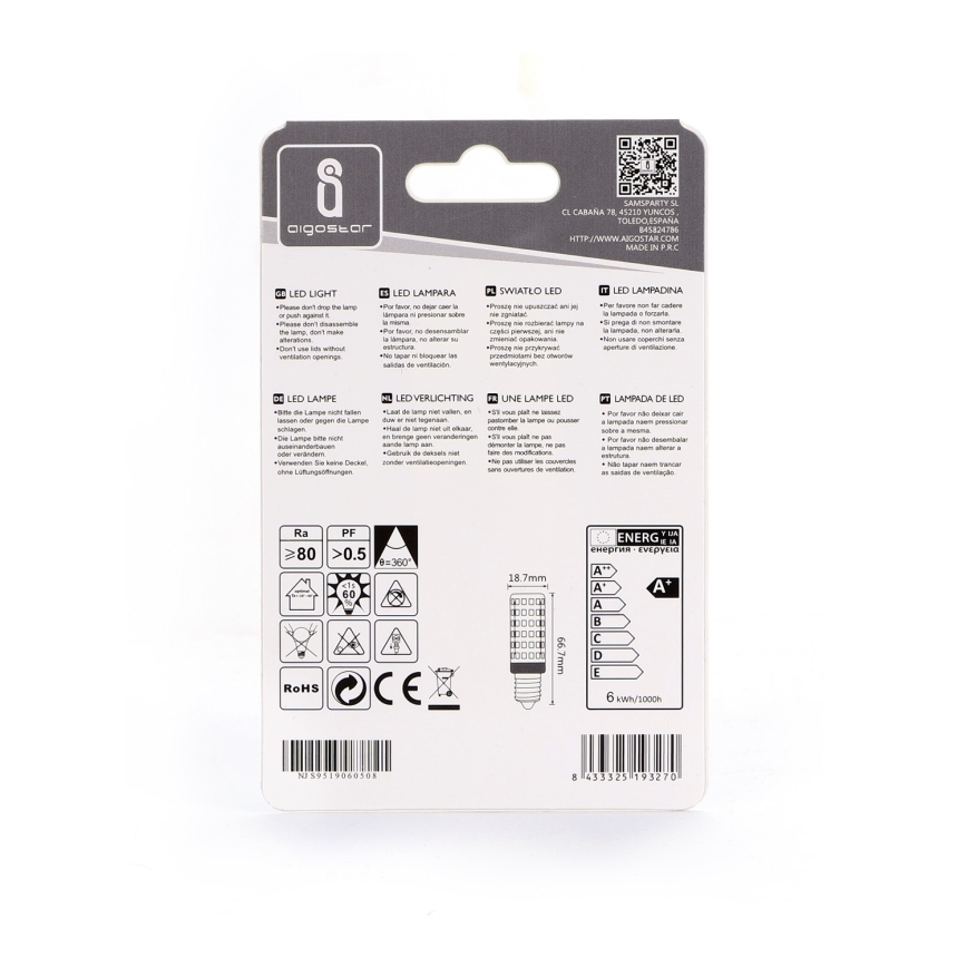 Світлодіодна лампочка E14/6W/230V 6500K - Aigostar