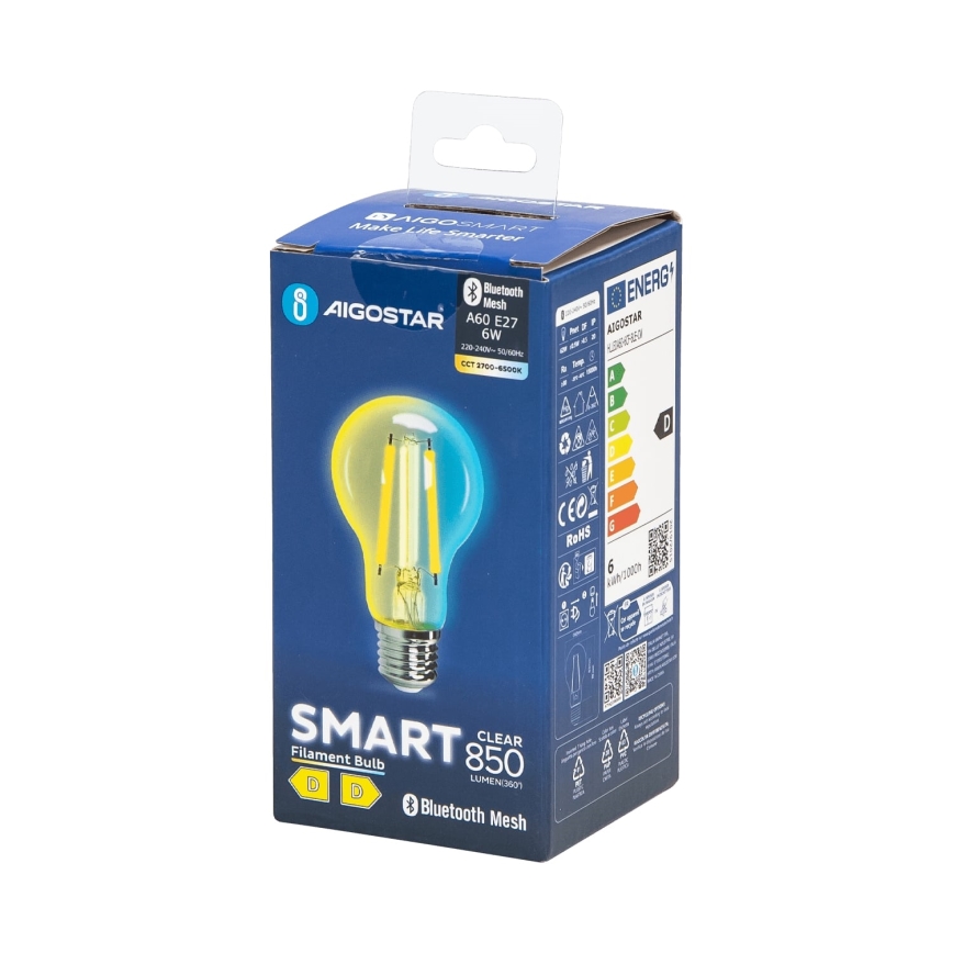 Світлодіодна лампочка з регулюванням яскравості FILAMENT MESH Smart A60 E27/6W/230V 2700-6500K - Aigostar
