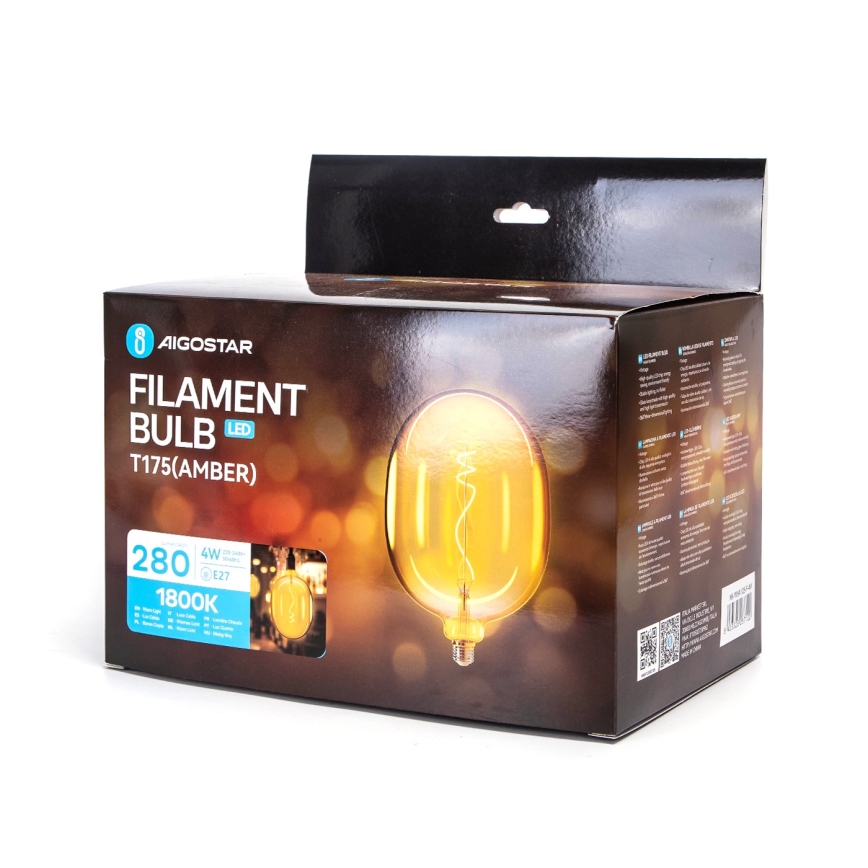 Світлодіодна лампочка FILAMENT E27/4W/230V 1800K - Aigostar