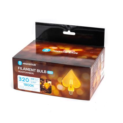 Світлодіодна лампочка FILAMENT E27/4W/230V 1800K серце - Aigostar