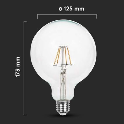 Світлодіодна лампочка FILAMENT G125 E27/12W/230V 3000K