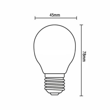 Світлодіодна лампочка FILAMENT G45 E14/4W/230V 3000K