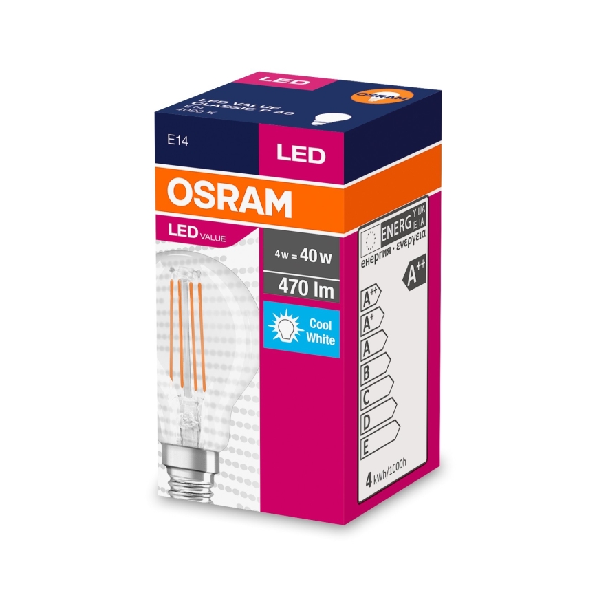 Світлодіодна лампочка FILAMENT P40 E14/4W/230V 4000K - Osram