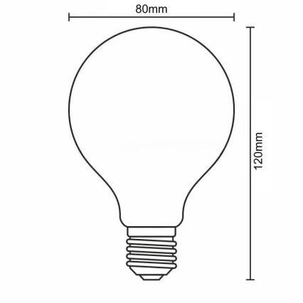 Світлодіодна лампочка FILAMENT SLIM VINTAGE G80 E27/4,5W/230V 1800K