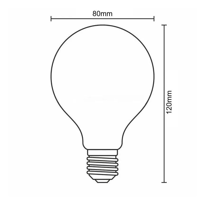 Світлодіодна лампочка FILAMENT SLIM VINTAGE G80 E27/4,5W/230V 1800K