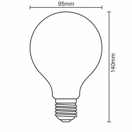 Світлодіодна лампочка FILAMENT SMOKE G95 E27/4W/230V 2000K