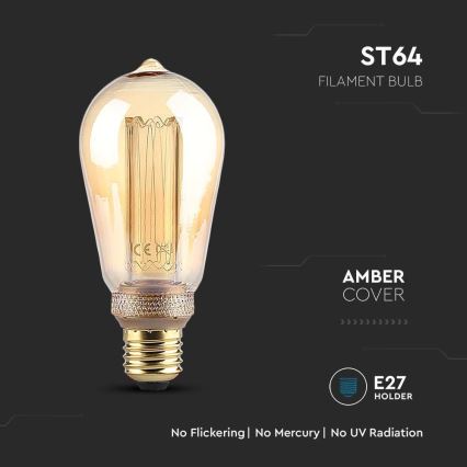 Світлодіодна лампочка FILAMENT ST64 E27/4W/230V 1800K Art Edition