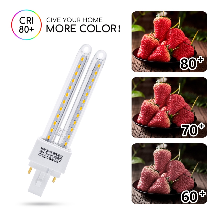 Світлодіодна лампочка G24D-3/11W/230V 3000K - Aigostar