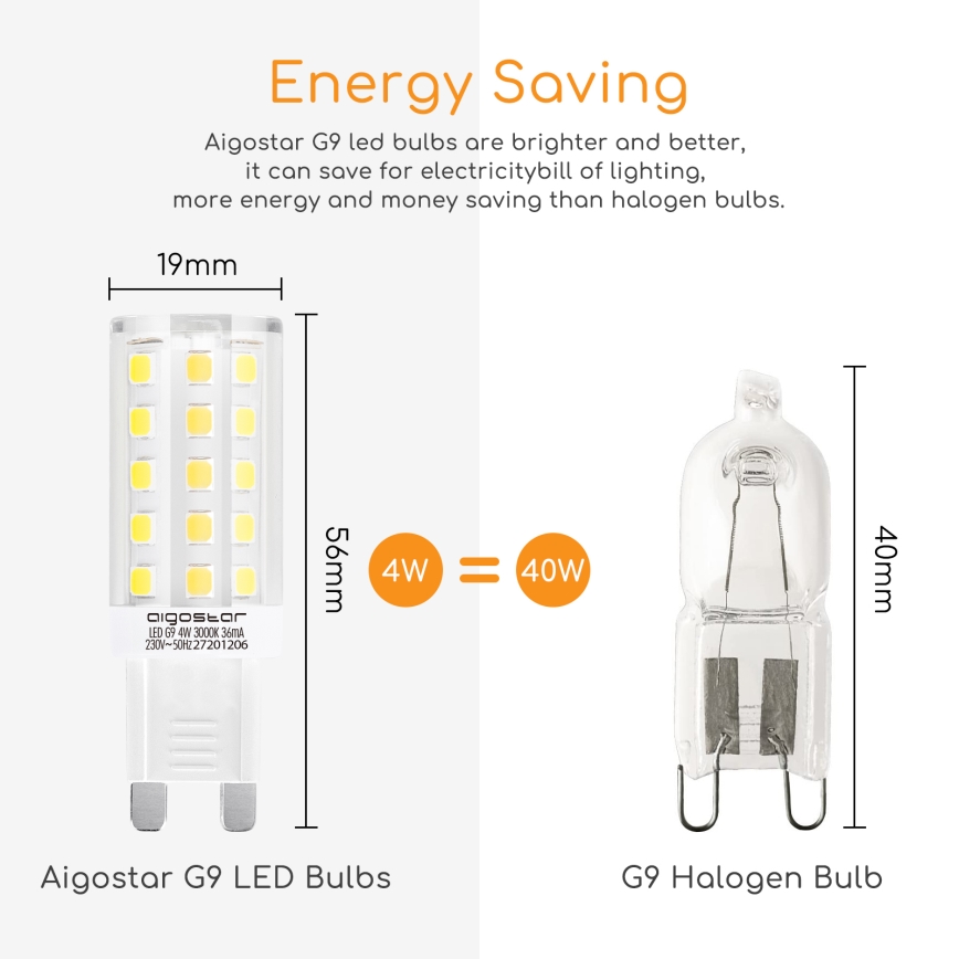 Світлодіодна лампочка G9/4W/230V 3000K - Aigostar