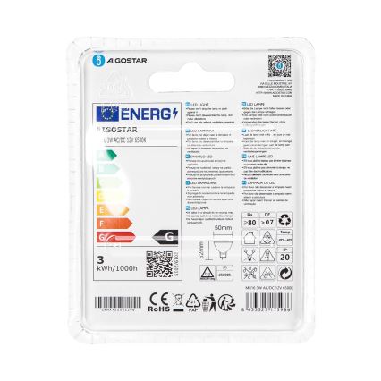 Світлодіодна лампочка MR16 GU5,3/3W/12V 6500K - Aigostar