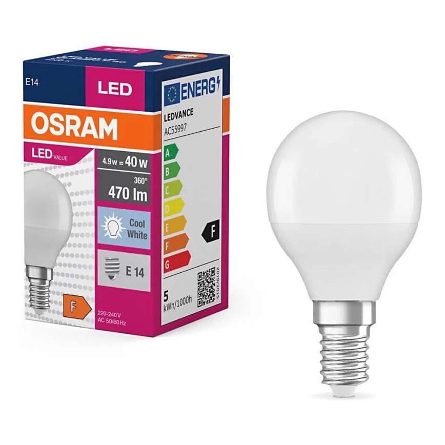 Світлодіодна лампочка P40 E14/4,9W/230V 4000K - Osram