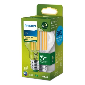 Світлодіодна лампочка Philips A60 E27/5,2W/230V 2700K