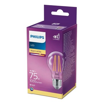 Світлодіодна лампочка Philips A60 E27/8,5W/230V 2700K