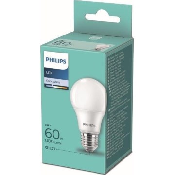 Світлодіодна лампочка Philips A60 E27/8W/230V 4000K