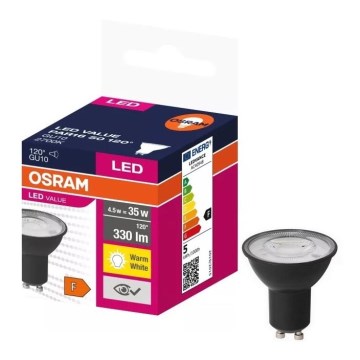 Світлодіодна лампочка VALUE PAR16 GU10/4,5W/230V 2700K 120° чорний - Osram