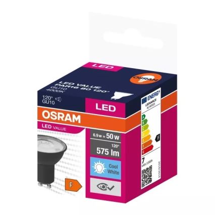 Світлодіодна лампочка VALUE PAR16 GU10/6,9W/230V 4000K 120° чорний - Osram