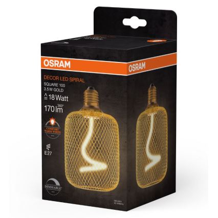 Світлодіодна лампочка з регулюванням яскравості DECOR FILAMENT E27/3,5W/230V 1800K золотий - Osram