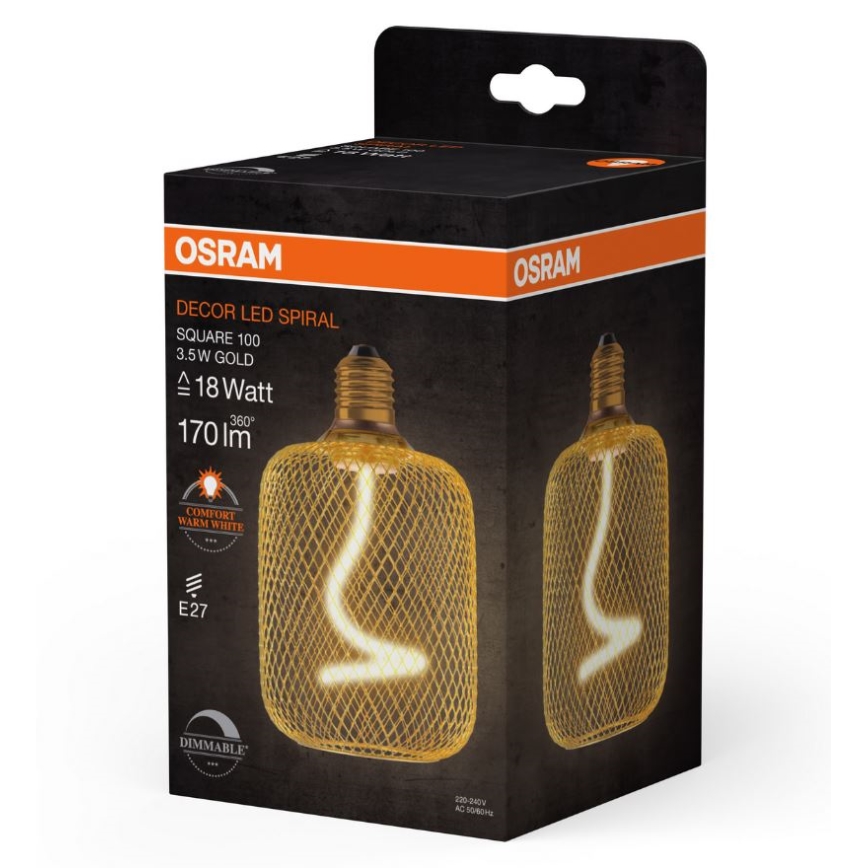 Світлодіодна лампочка з регулюванням яскравості DECOR FILAMENT E27/3,5W/230V 1800K золотий - Osram
