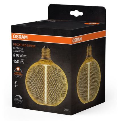 Світлодіодна лампочка з регулюванням яскравості DECOR  FILAMENT G125 E27/3,5W/230V 1800K золотий - Osram