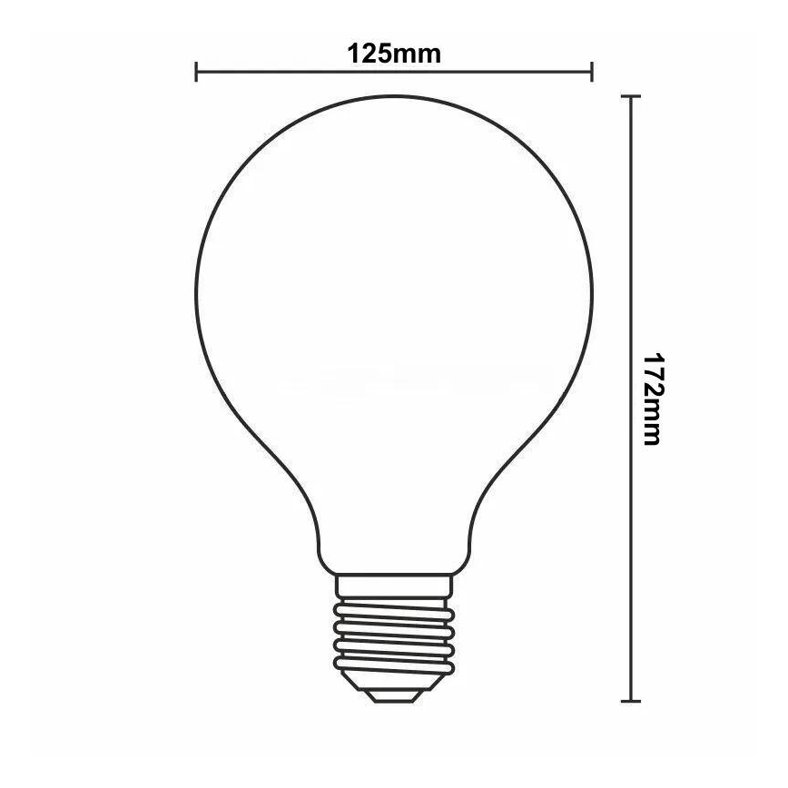 Світлодіодна лампочка з регулюванням яскравості FILAMENT G125 E27/12W/230V 2000K