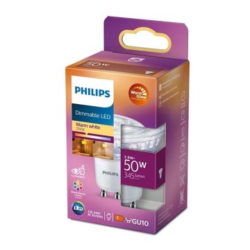 Світлодіодна лампочка з регулюванням яскравості Philips Warm Glow PAR16 GU10/3,8W/230V 2200-2700K CRI 90