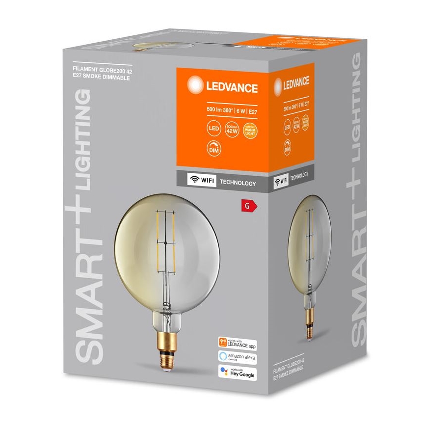 Світлодіодна лампочка з регулюванням яскравості SMART+ GLOBE G200 E27/6W/230V 2500K Wi-Fi - Ledvance