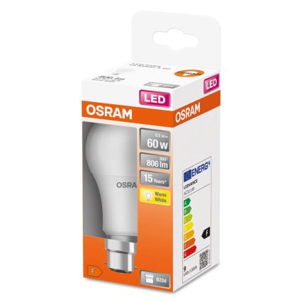 Світлодіодна лампочка A60 B22d/8,5W/230V 2700K - Osram