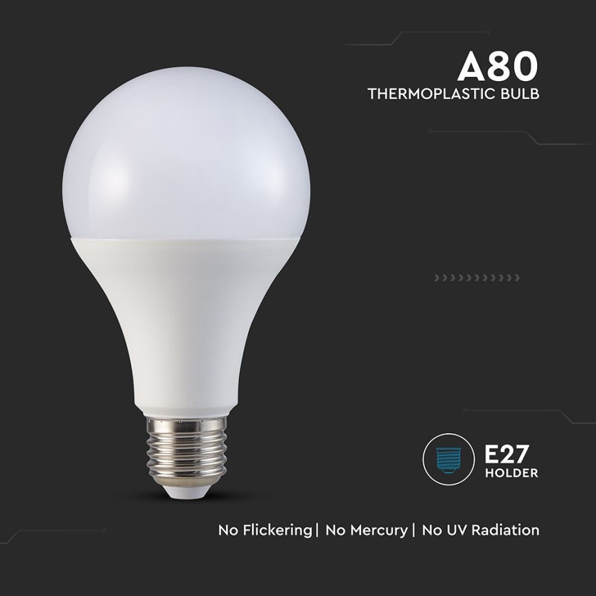 Світлодіодна лампочка A80 E27/20W/230V 4000K