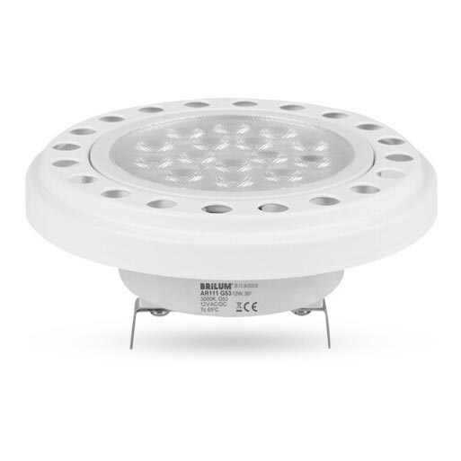 Світлодіодна лампочка AR111 G53/12W/12V 3000K білий 30°