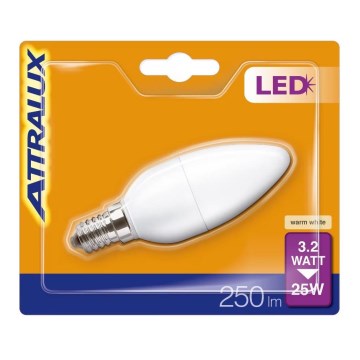 Світлодіодна лампочка B35 E14/3,2W/230V 2700K - Attralux
