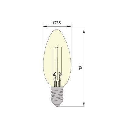 Світлодіодна лампочка CLASIC AMBER C35 E14/5W/230V 2200K -  Brilagi