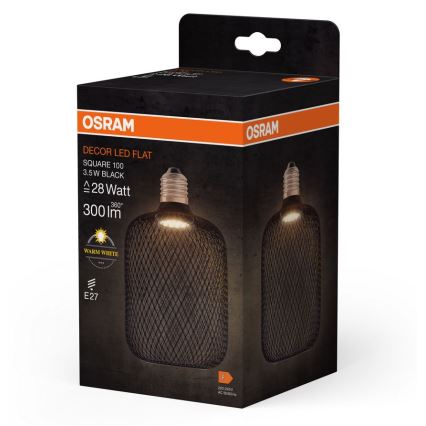Світлодіодна лампочка DECOR FLAT E27/3,5W/230V 2700K чорний - Osram