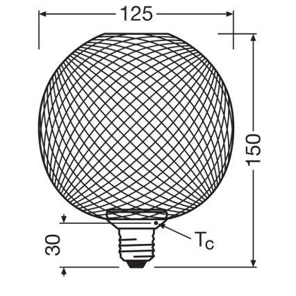 Світлодіодна лампочка DECOR FLAT G125 E27/3,5W/230V 2700K чорний - Osram